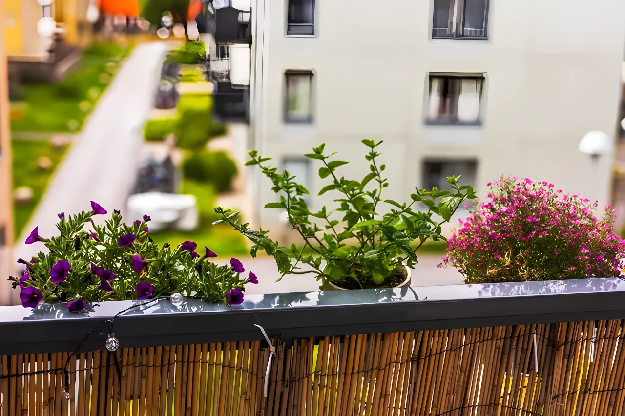Bambusové a rákosové rohože balkon dostatečně zakryjí, ale zároveň vypadají přirozeně.