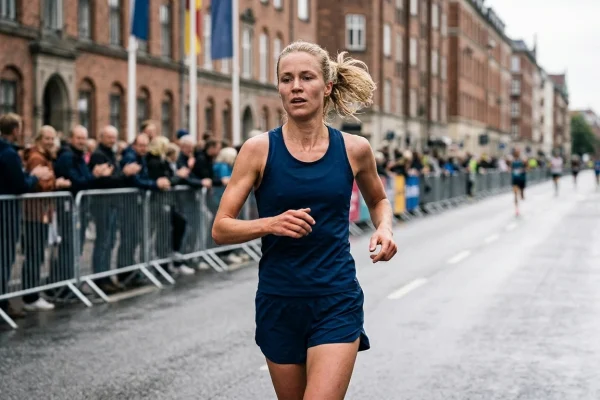 Maratonjuoksija Alisa Vainio kilpailutilanteessa