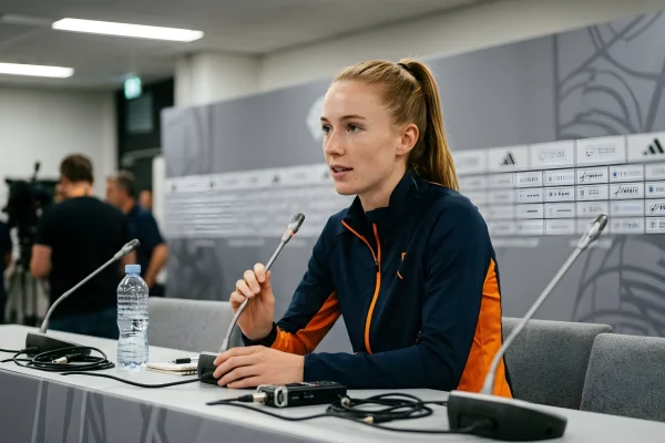 Femke Broeders-Bol Budapestin mediatilaisuudessa