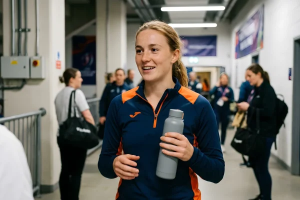 Juoksija Femke Broeders-Bol edustustehtävissä
