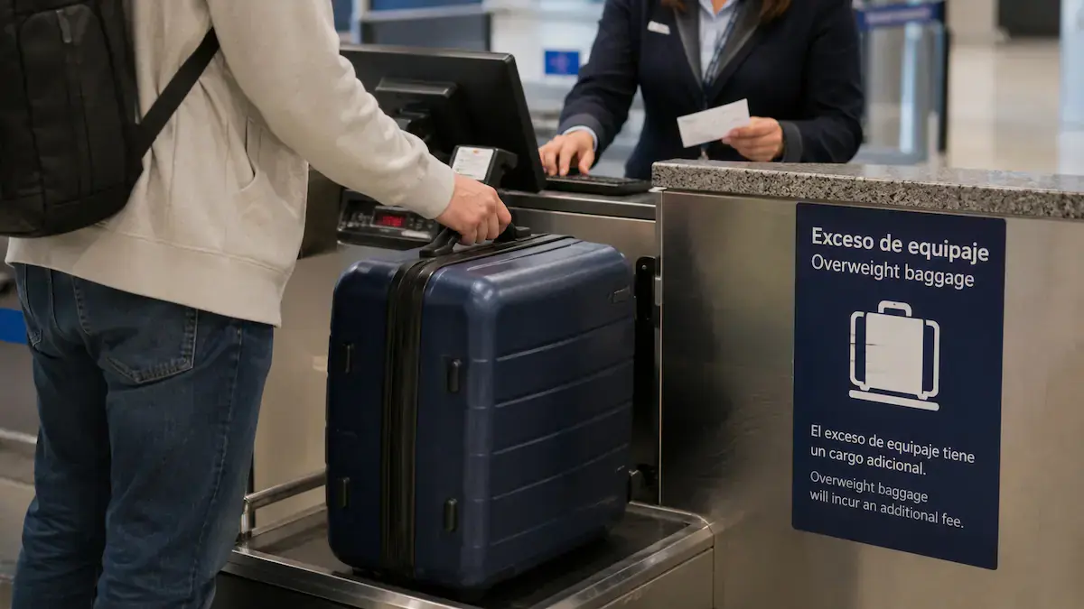 viaje exceso de equipaje aeropuerto aerolinea valija